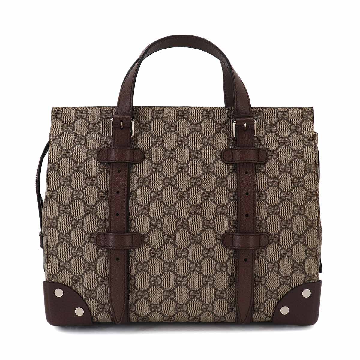 GG Supreme Tote Bag Beige Brown Leather 643814 Purse