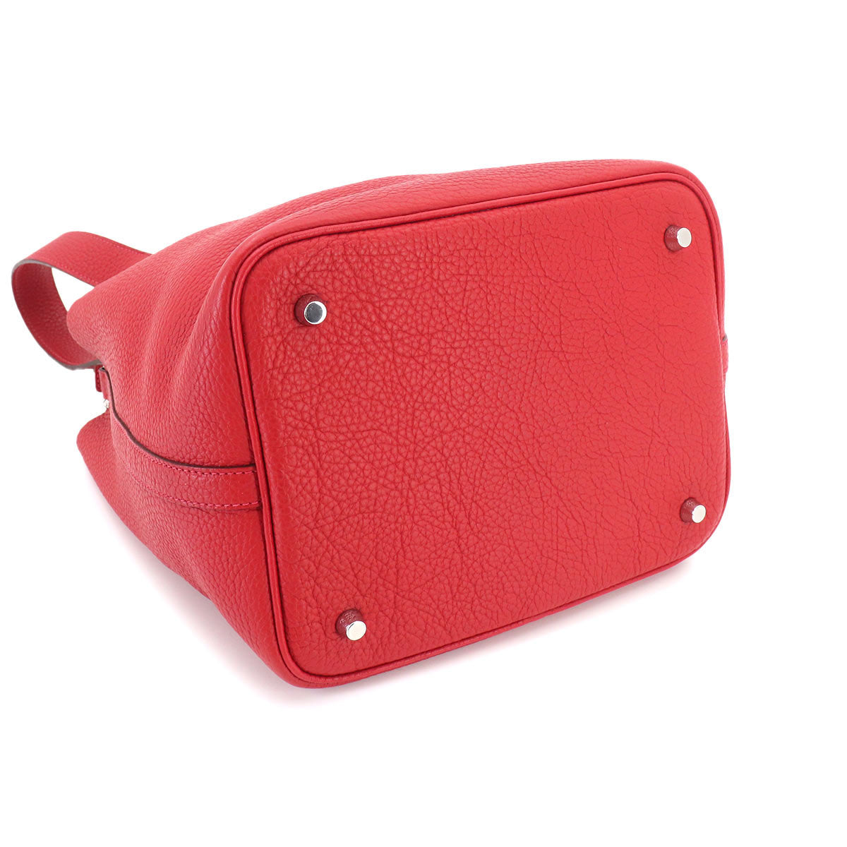 Picotin Lock MM Hand Bag Taurillon Clemence Rouge Piment