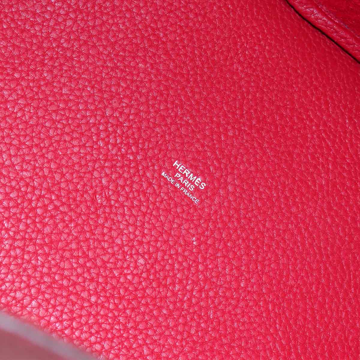 Picotin Lock MM Hand Bag Taurillon Clemence Rouge Piment