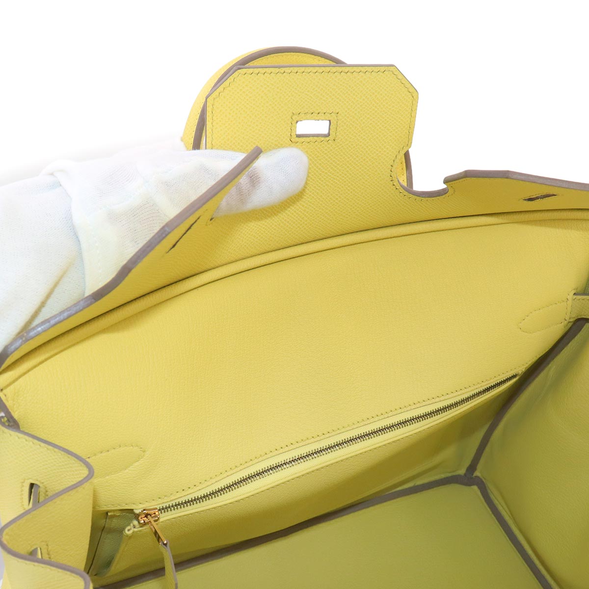 Birkin 35 Veau Epsom Lime Hand Bag Yellow Purse