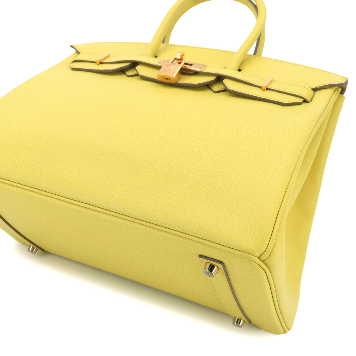 Birkin 35 Veau Epsom Lime Hand Bag Yellow Purse