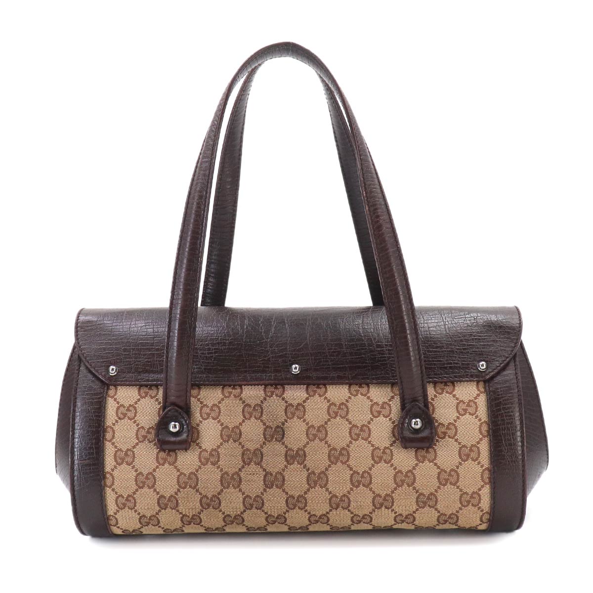 Bamboo Hand Bag GG Canvas Leather Brown Beige 11713 Purse