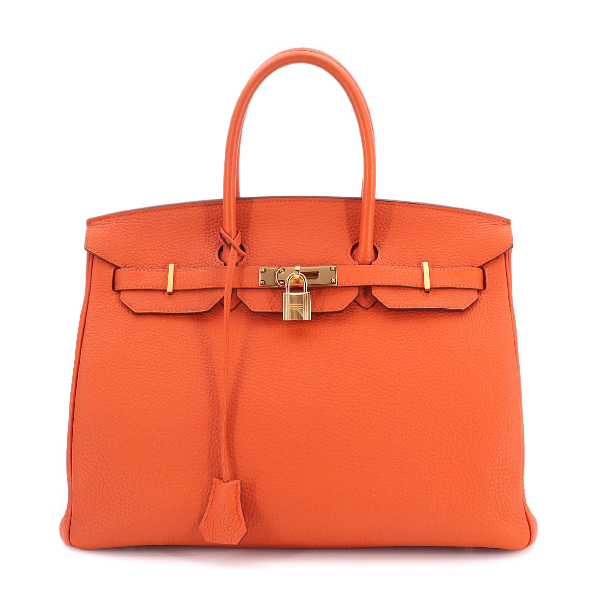 Birkin 35 Veau Togo Feu Orange Hand Bag Purse