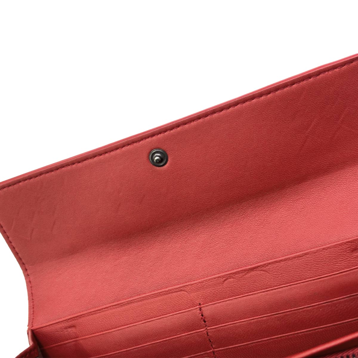 Intrecciato Long Wallet Leather Red Purse