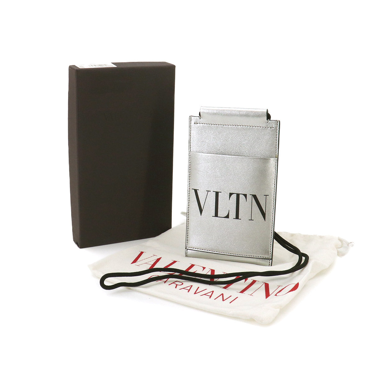 VLTN Logo Shoulder Bag Phone Card Pouch Leather