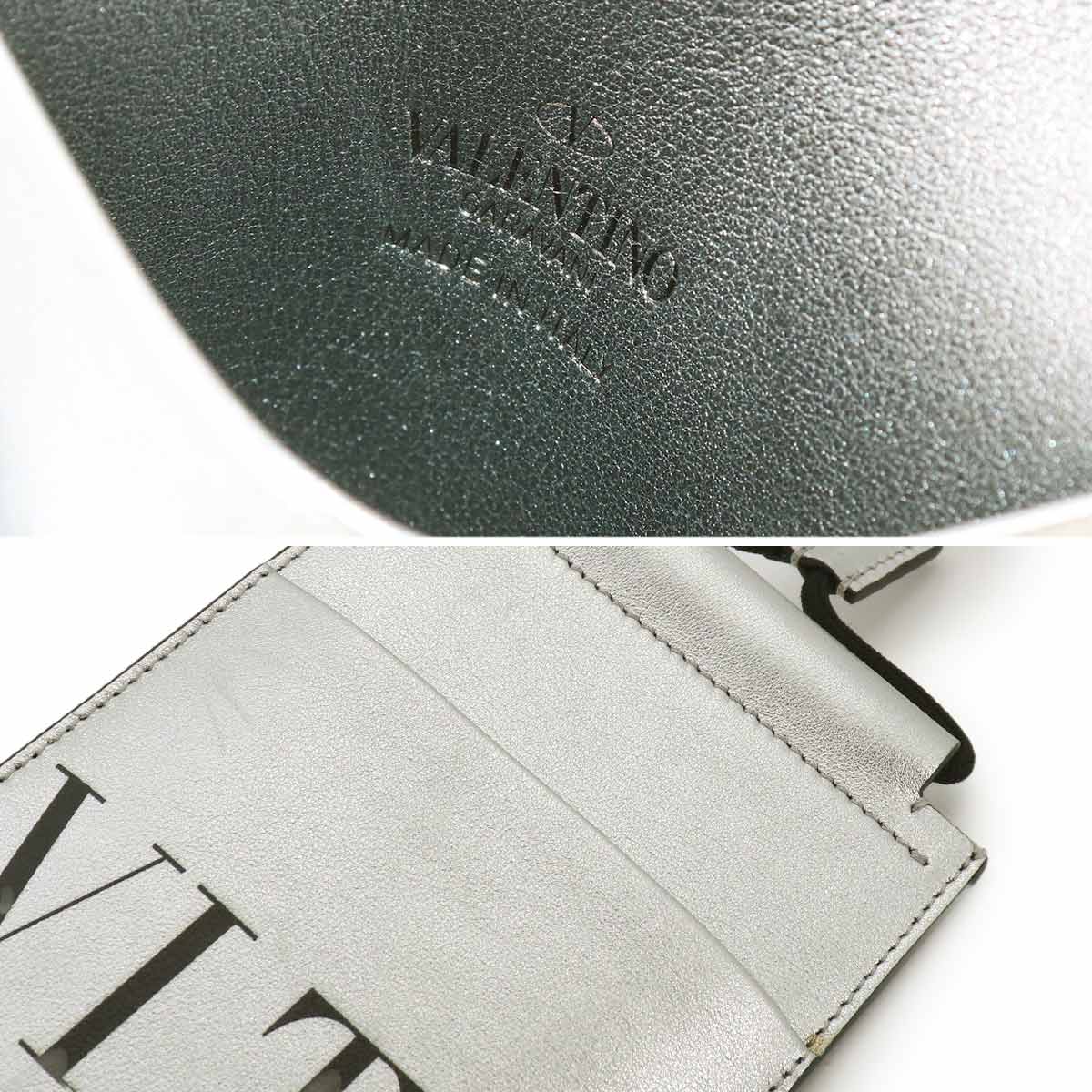 VLTN Logo Shoulder Bag Phone Card Pouch Leather