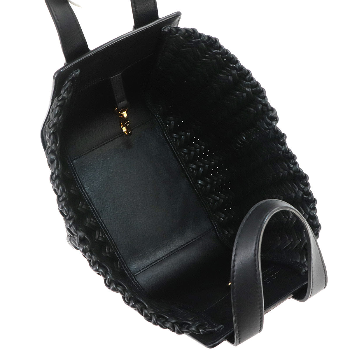Hammock Compact 2way Hand Shoulder Bag Leather Black