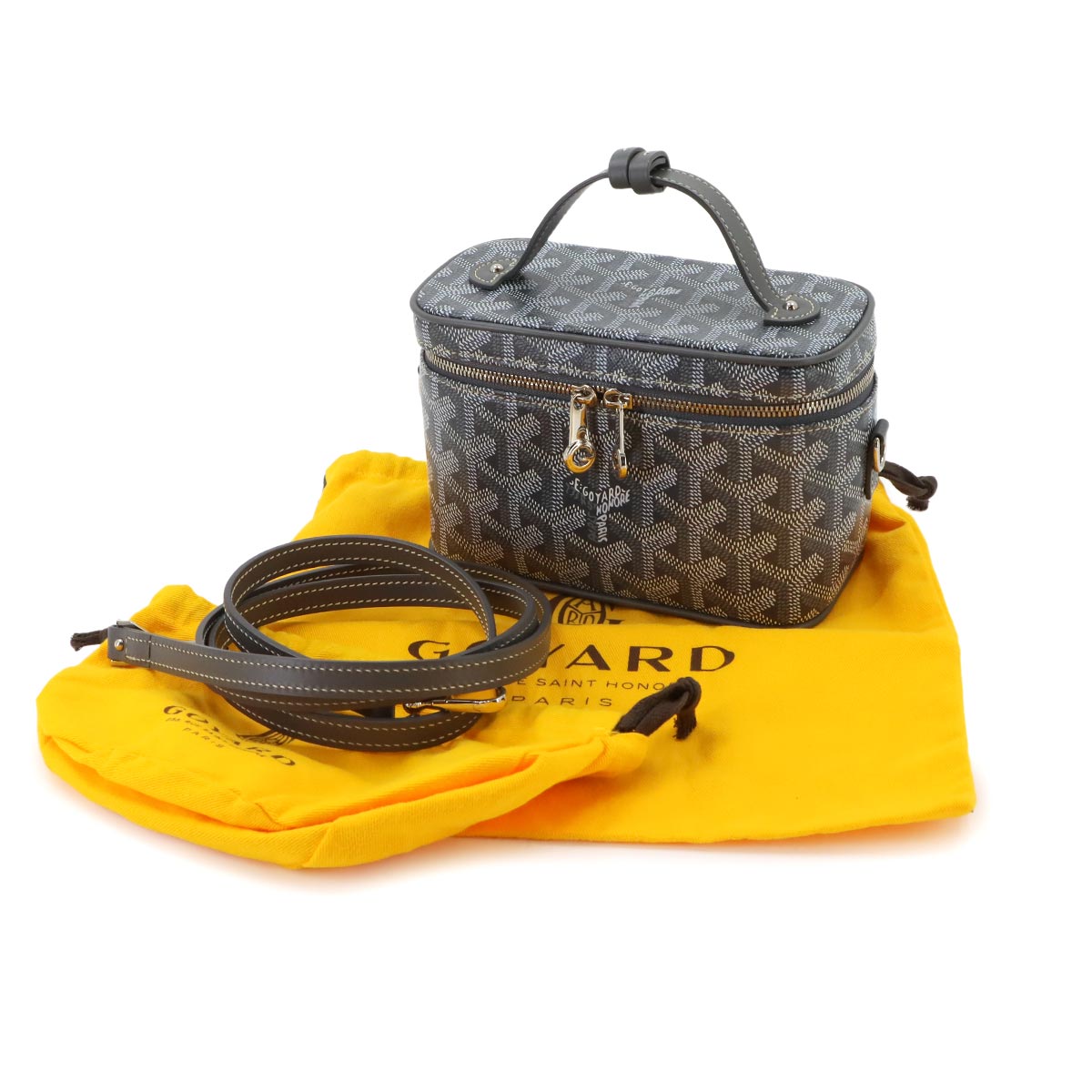 Muse Mini Vanity 2way Shoulder Hand Bag PVC Leather Gray