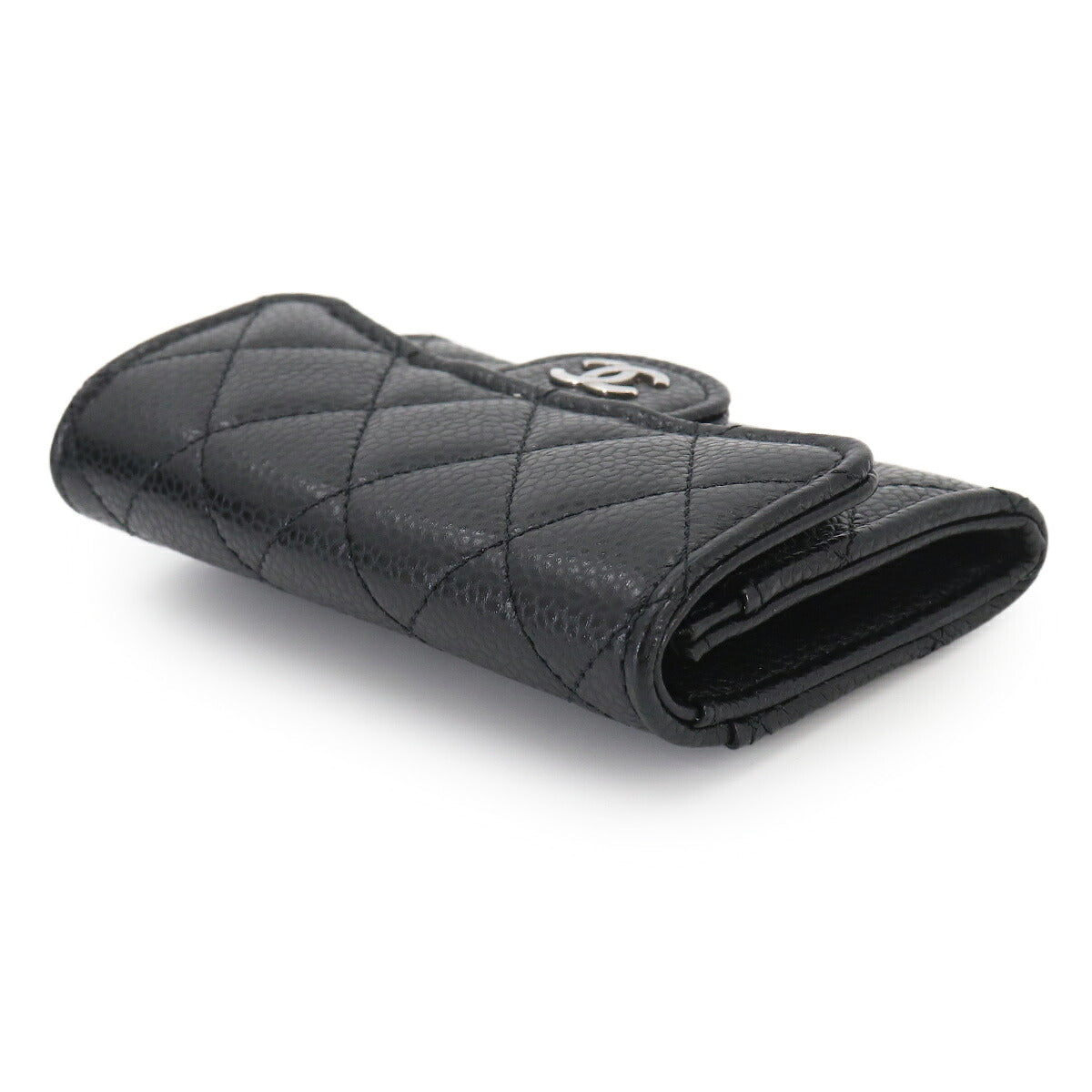 Matelasse Card Case Leather Black AP0214 Accessory