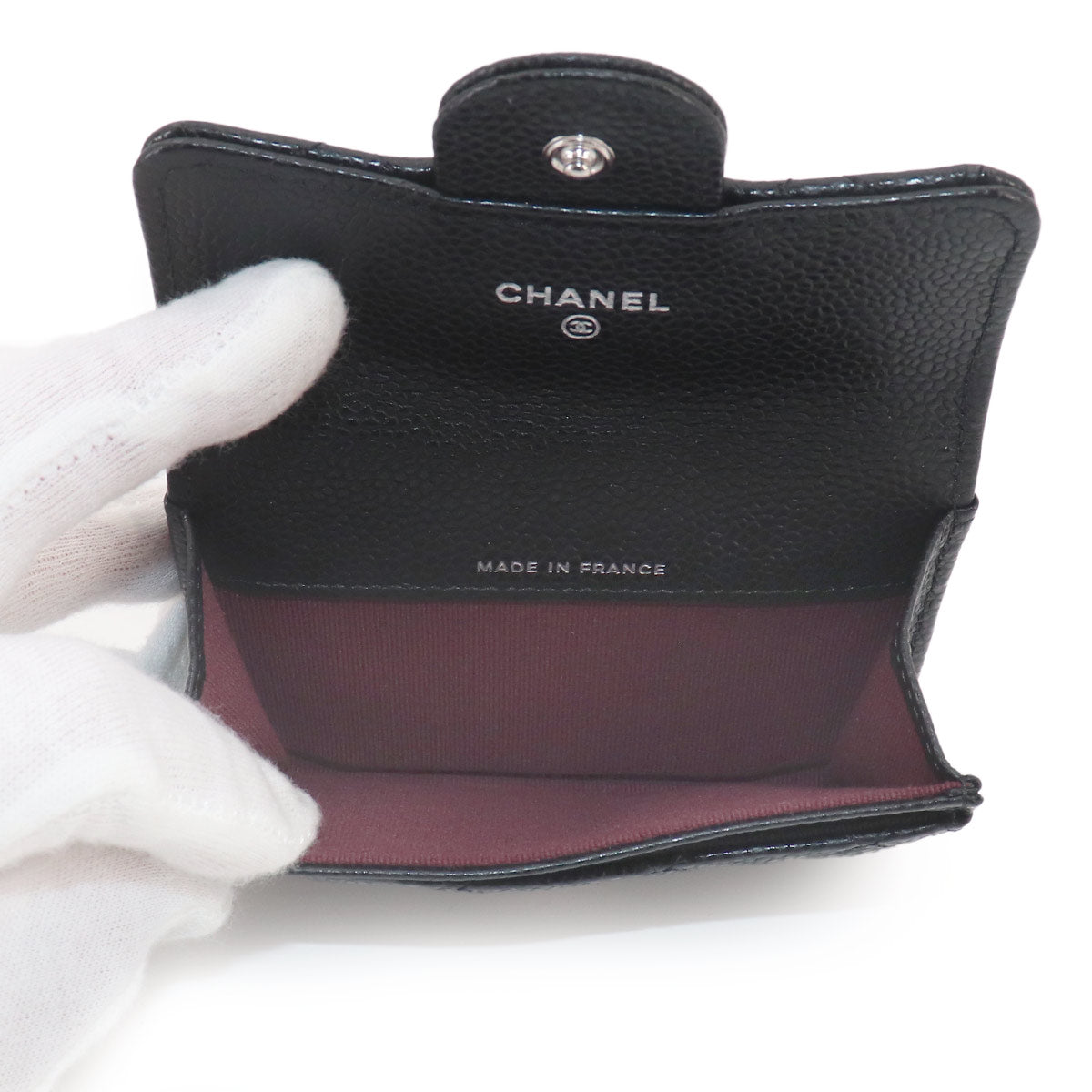 Matelasse Card Case Leather Black AP0214 Accessory