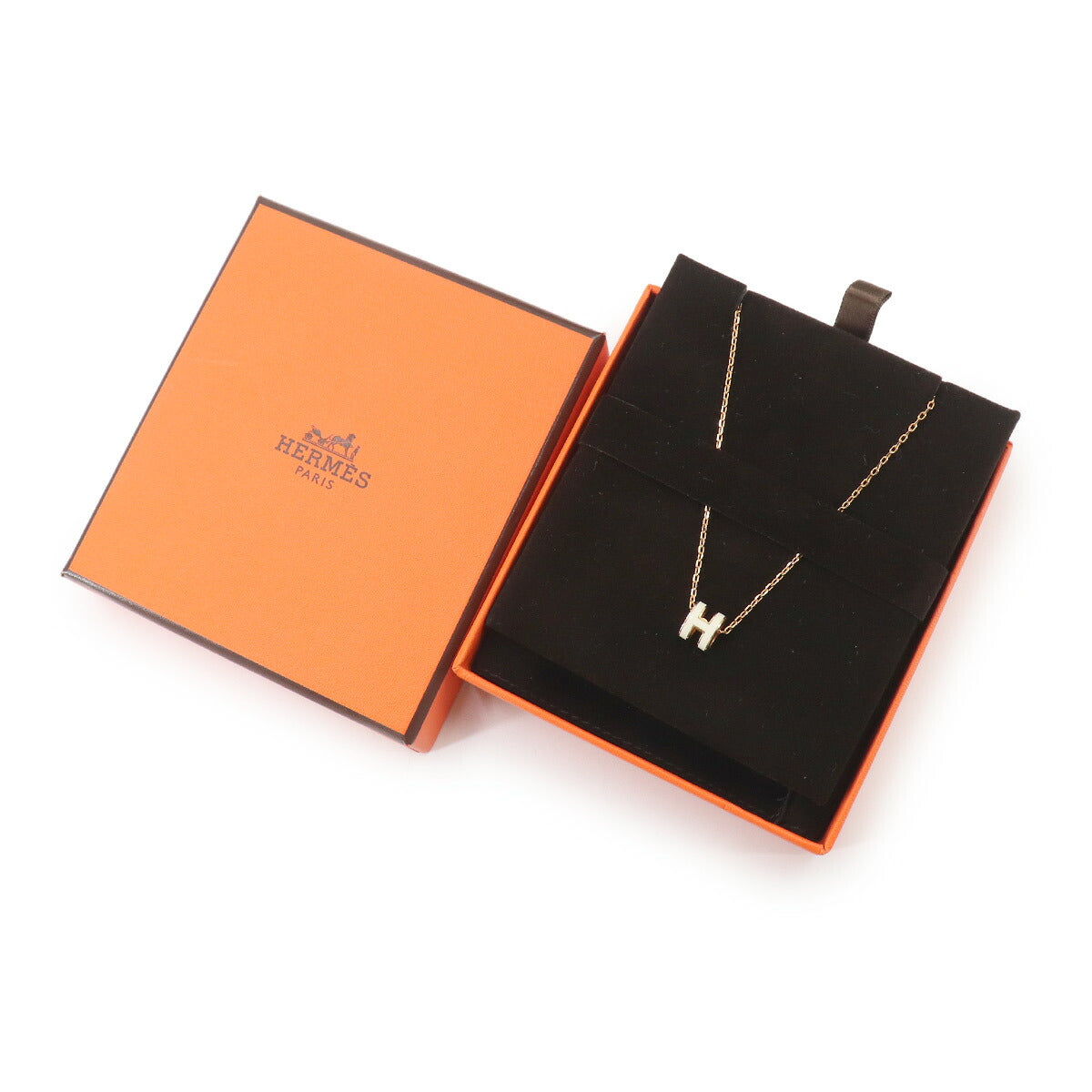 Mini Pop H Chain Necklace White Gold Accessory