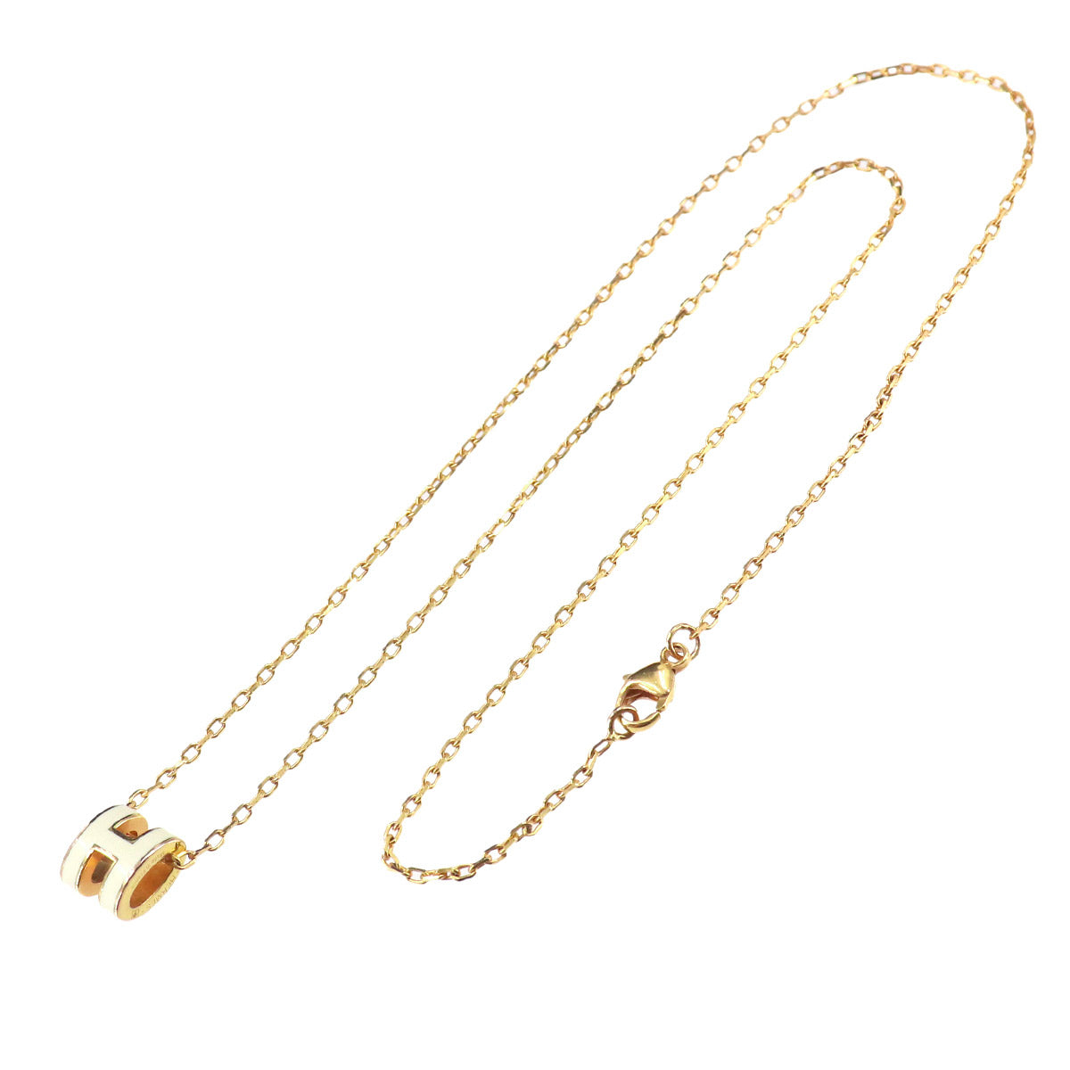 Mini Pop H Chain Necklace White Gold Accessory