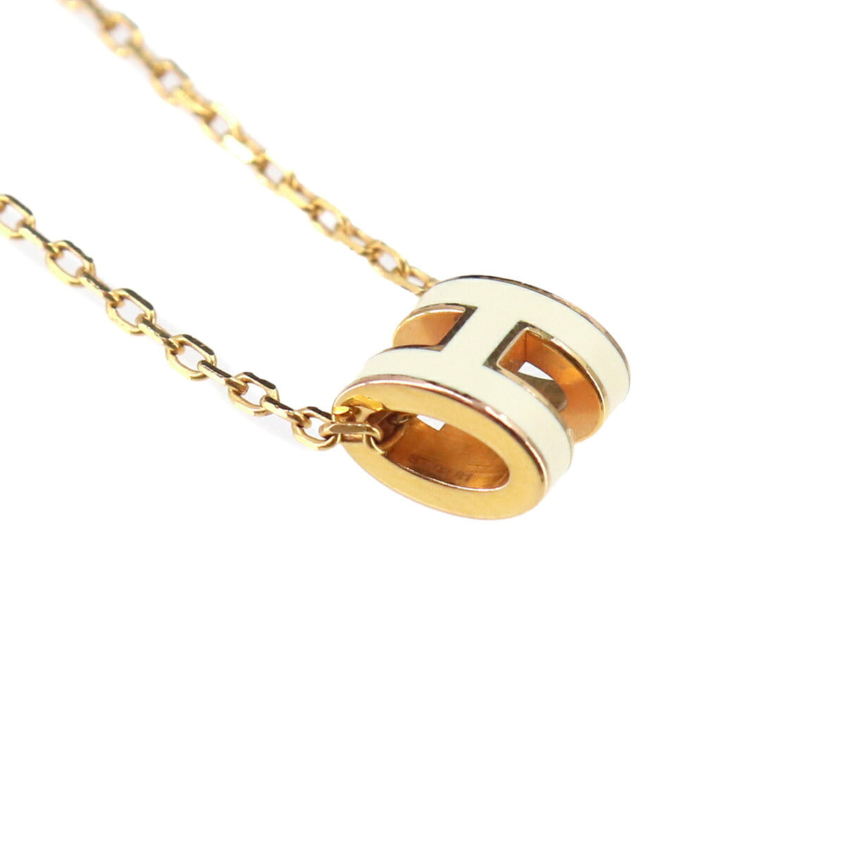 Mini Pop H Chain Necklace White Gold Accessory