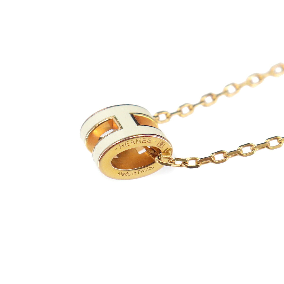 Mini Pop H Chain Necklace White Gold Accessory