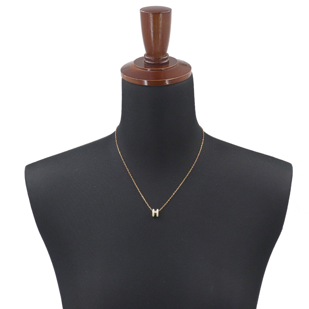 Mini Pop H Chain Necklace White Gold Accessory