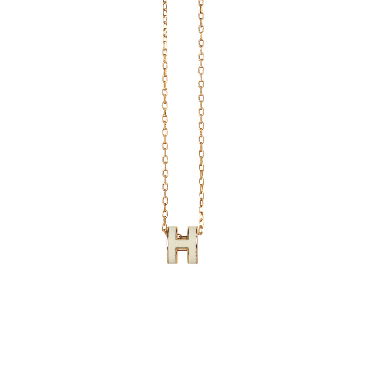 Mini Pop H Chain Necklace White Gold Accessory