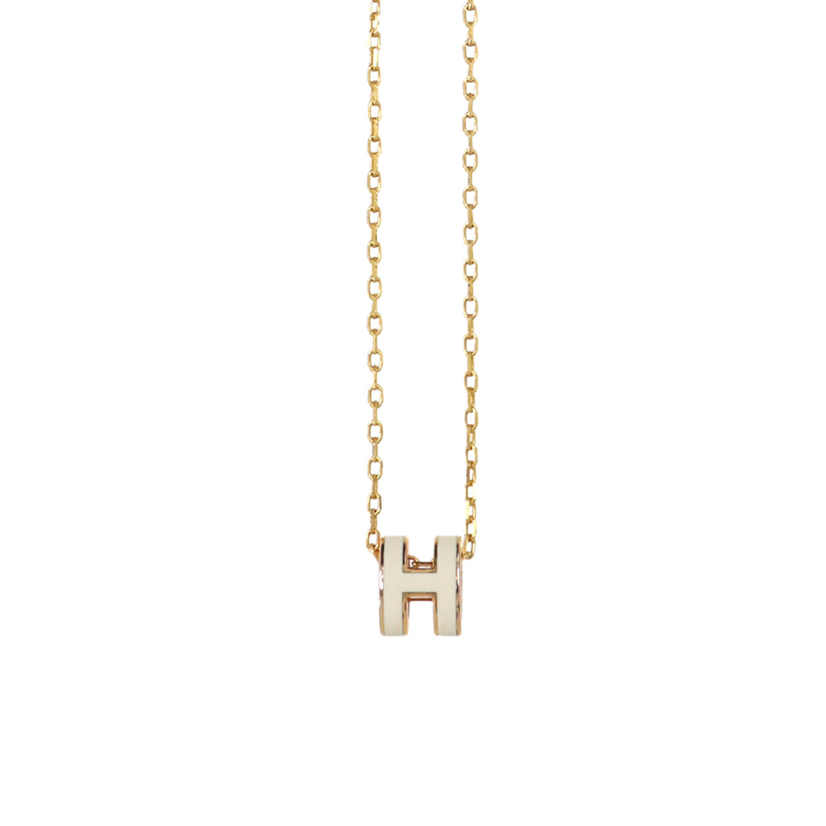 Mini Pop H Chain Necklace White Gold Accessory