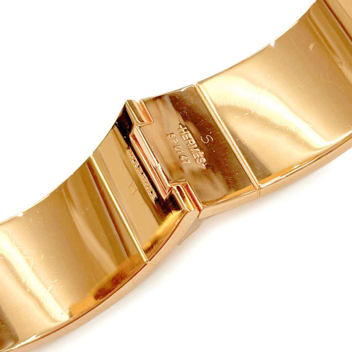 Charniere GM Bracelet Bangle Gold Rouge Vif