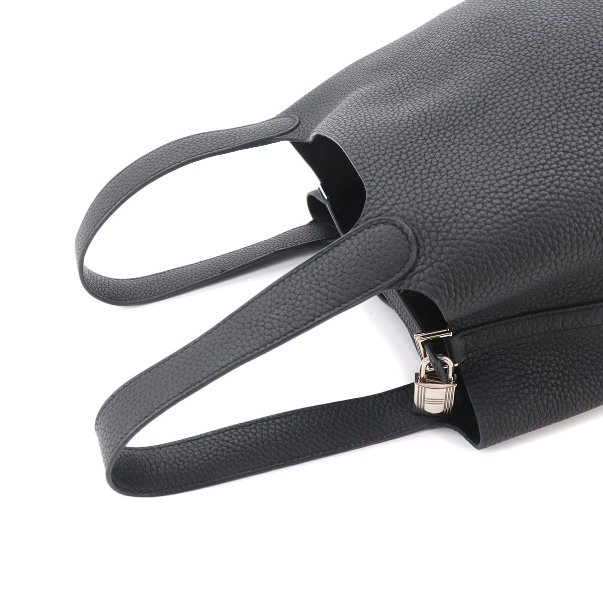 Picotin Lock MM Hand Bag Taurillon Clemence Black Purse