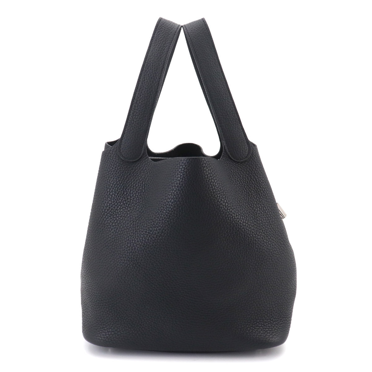 Picotin Lock MM Hand Bag Taurillon Clemence Black Purse