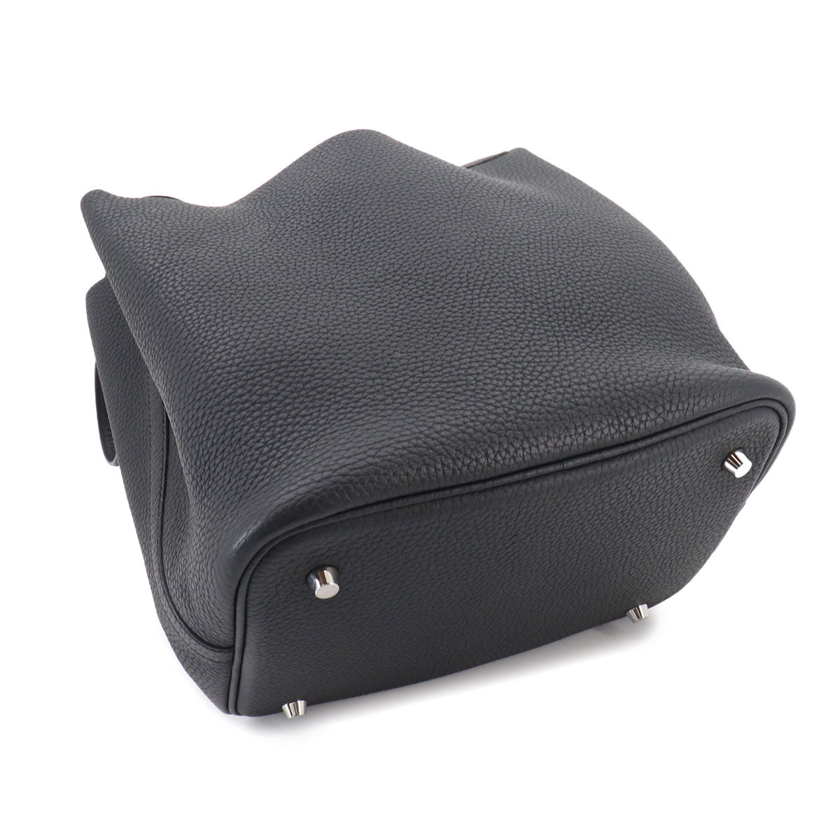 Picotin Lock MM Hand Bag Taurillon Clemence Black Purse