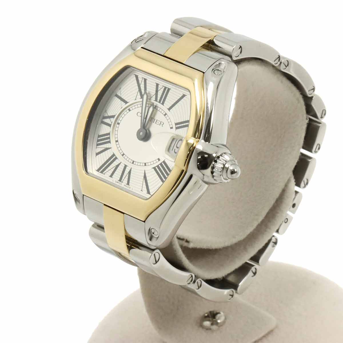 Roadster SM W62026Y4 Date K18YG Quartz Silver Dial Ladies