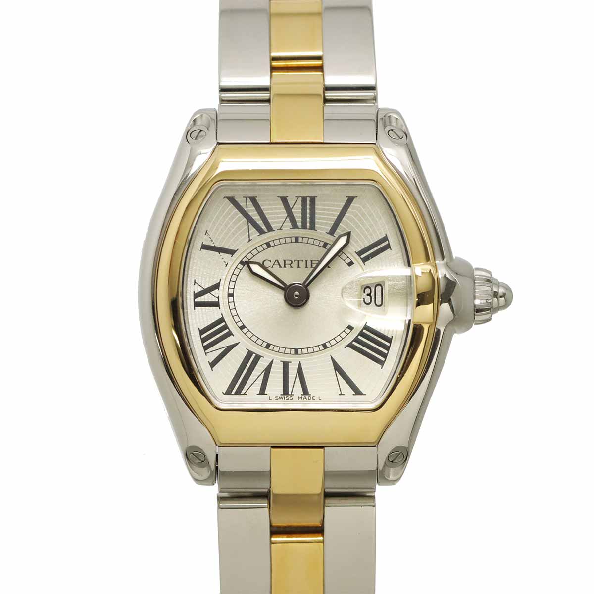 Roadster SM W62026Y4 Date K18YG Quartz Silver Dial Ladies