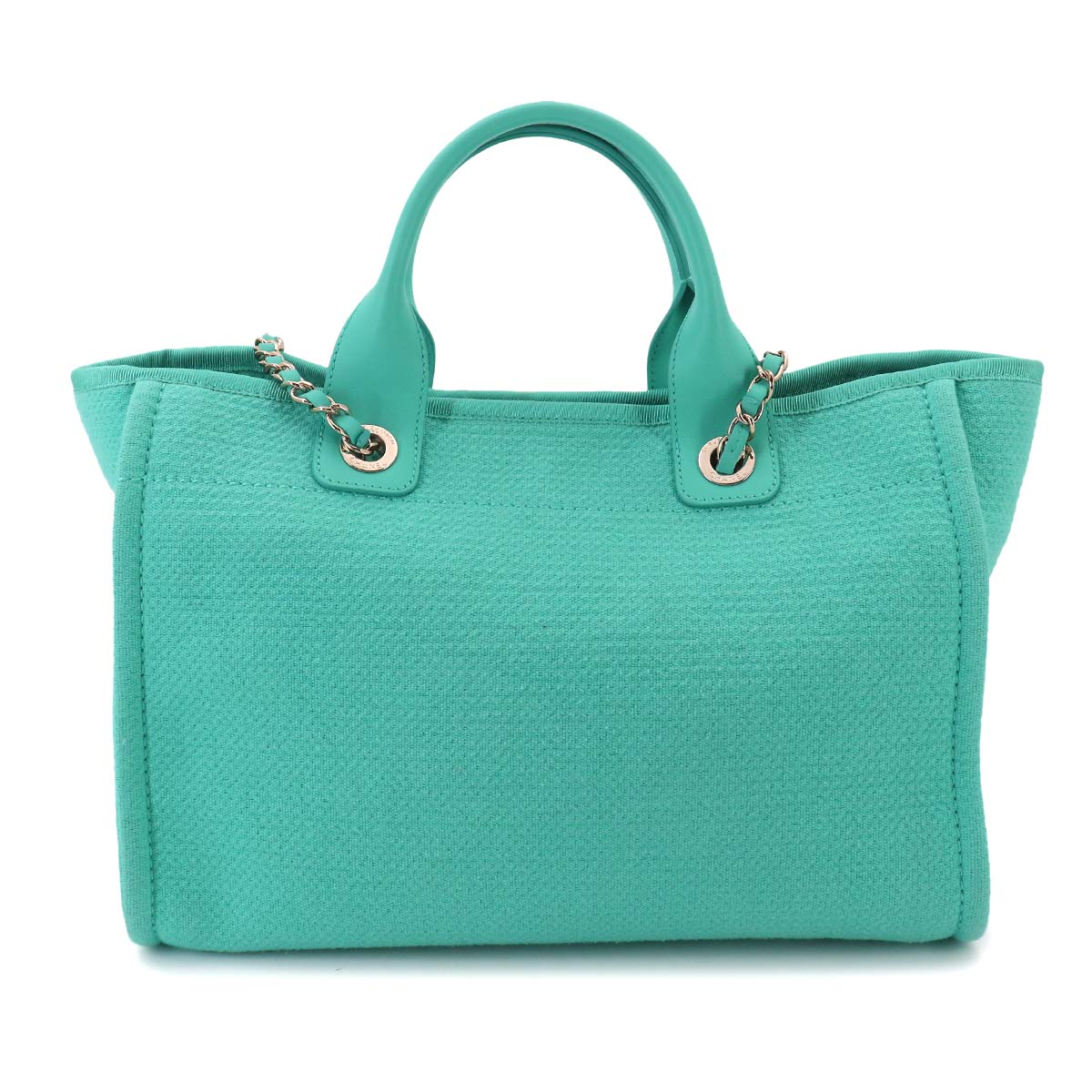Deauville Small Shopping Tote Chain Shoulder Bag Blue AS3257