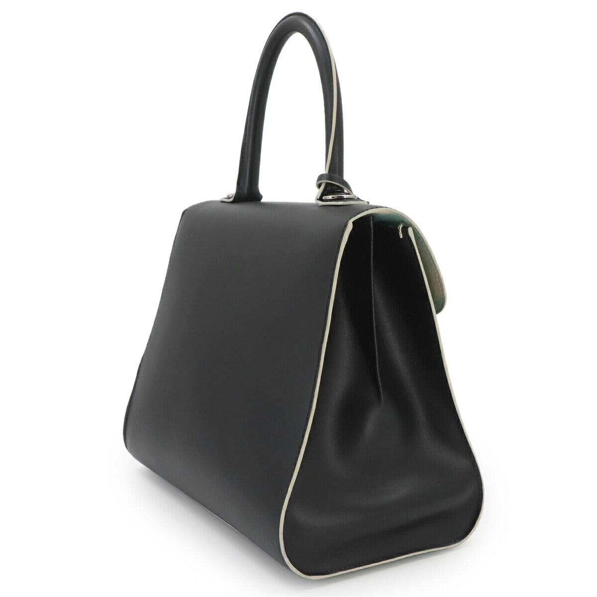 Brillant MM Hand Shoulder Bag Leather Black White Magritte