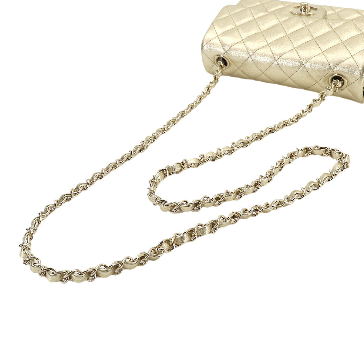 Mini Matelasse 20 Chain Shoulder Bag Leather Gold A69900 Purse