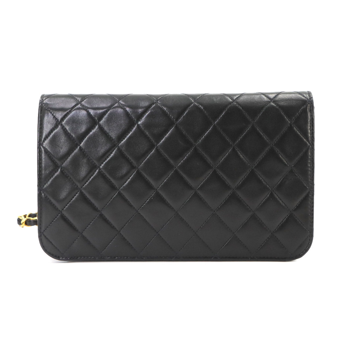 Matelasse Chain Shoulder Bag Leather Black A03568 Vintage