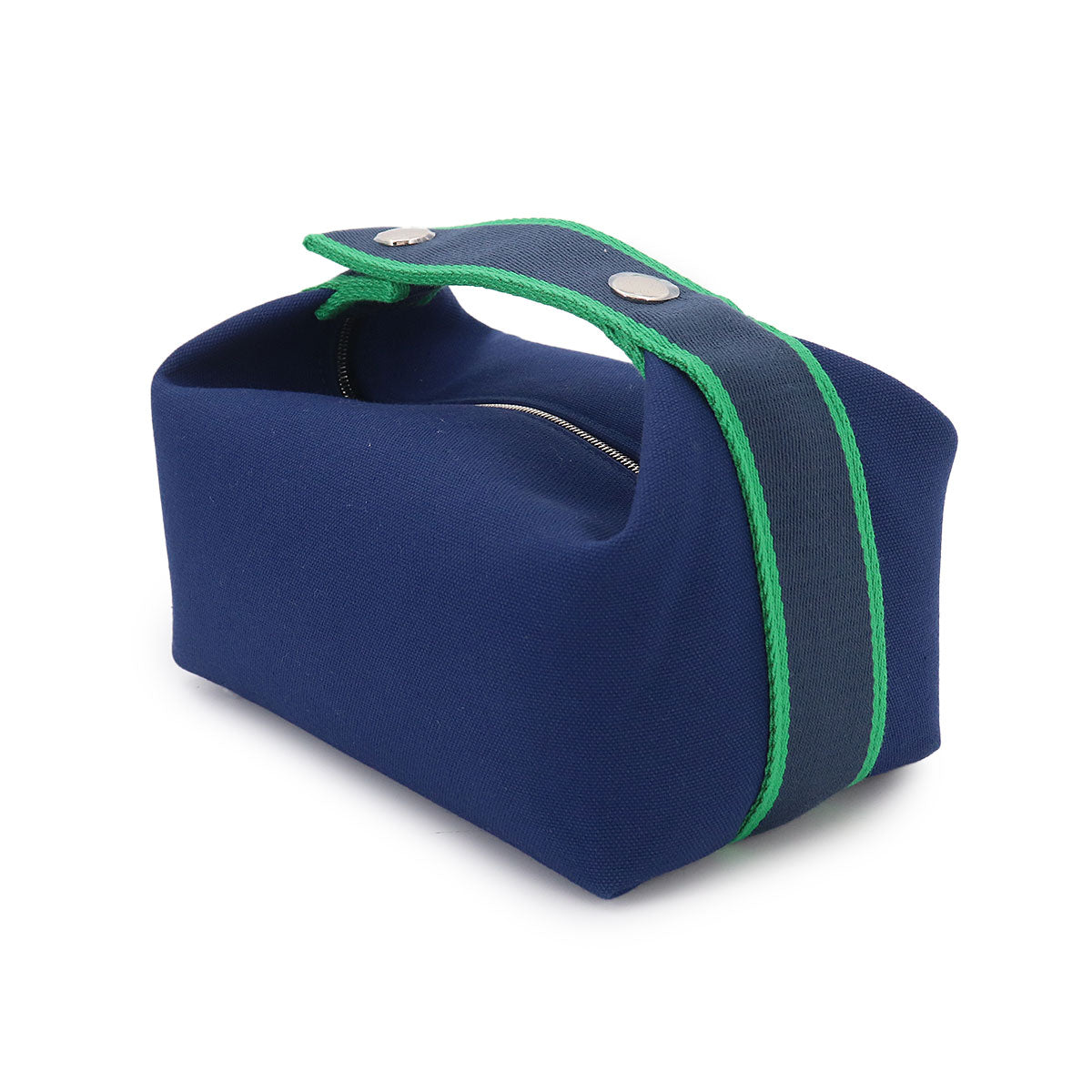 Bride a Brac PM Hand Bag Toile H Blue Marine Green Pouch