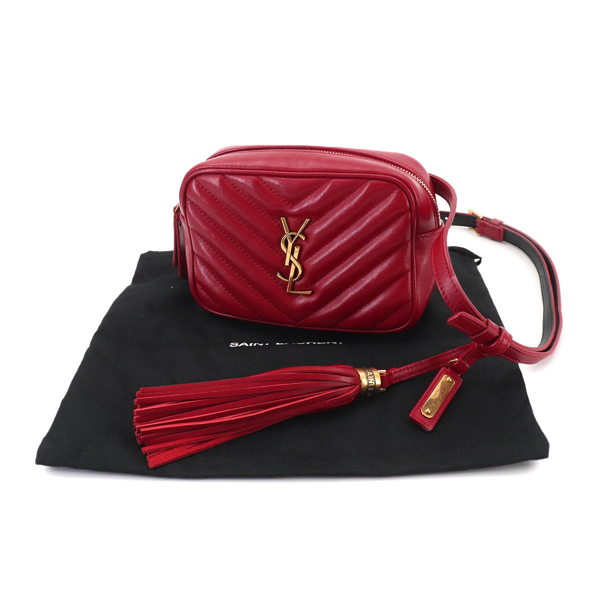 Lou Belt Bag Waist Pouch Leather Red 534817