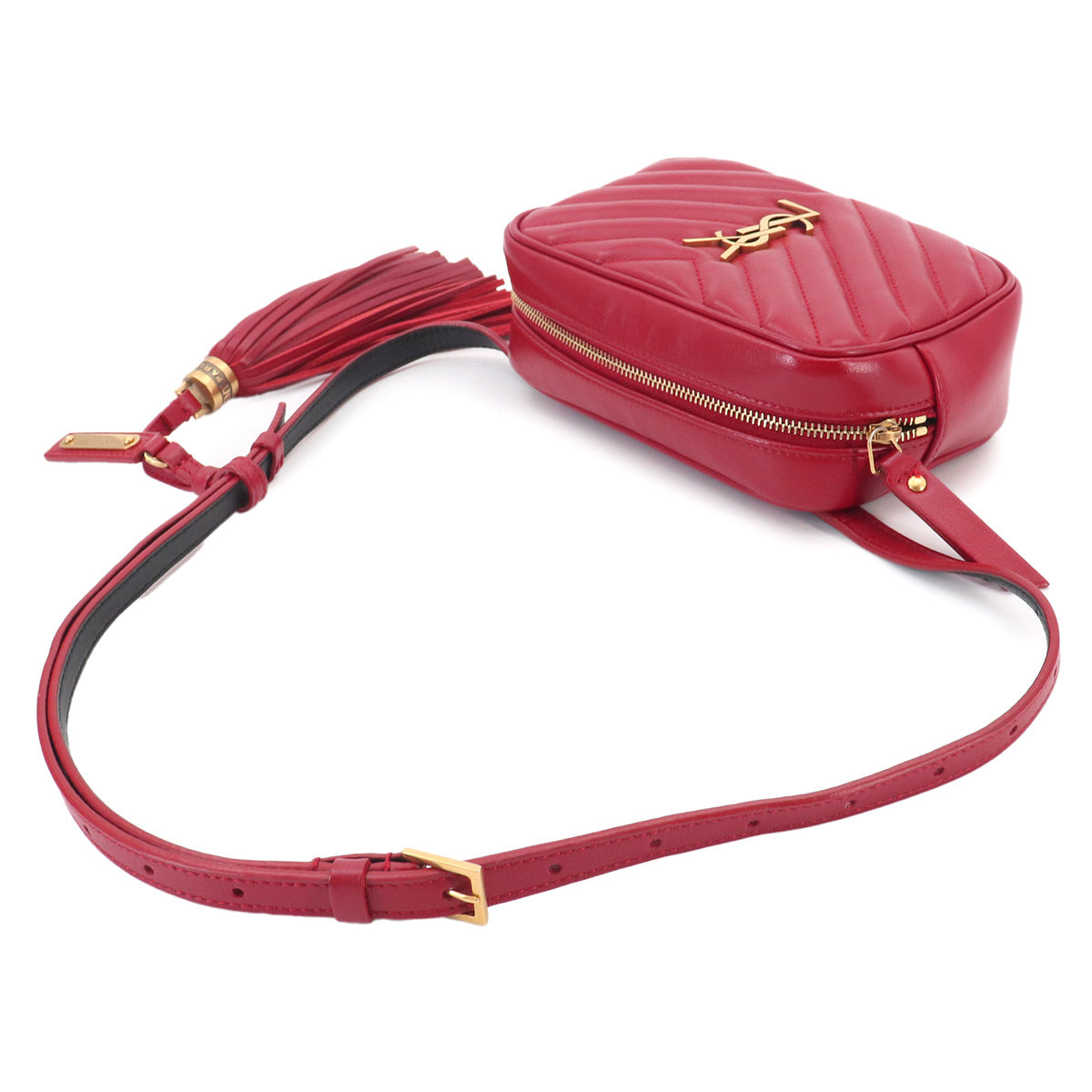 Lou Belt Bag Waist Pouch Leather Red 534817