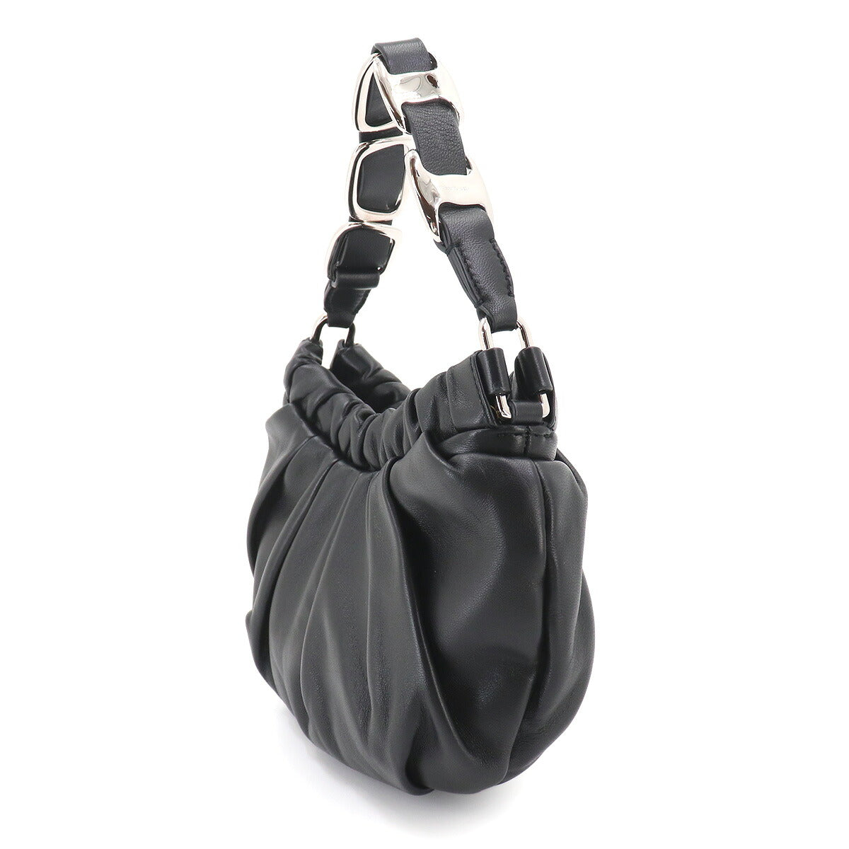 Hug Mini Hand Bag Leather Black Purse