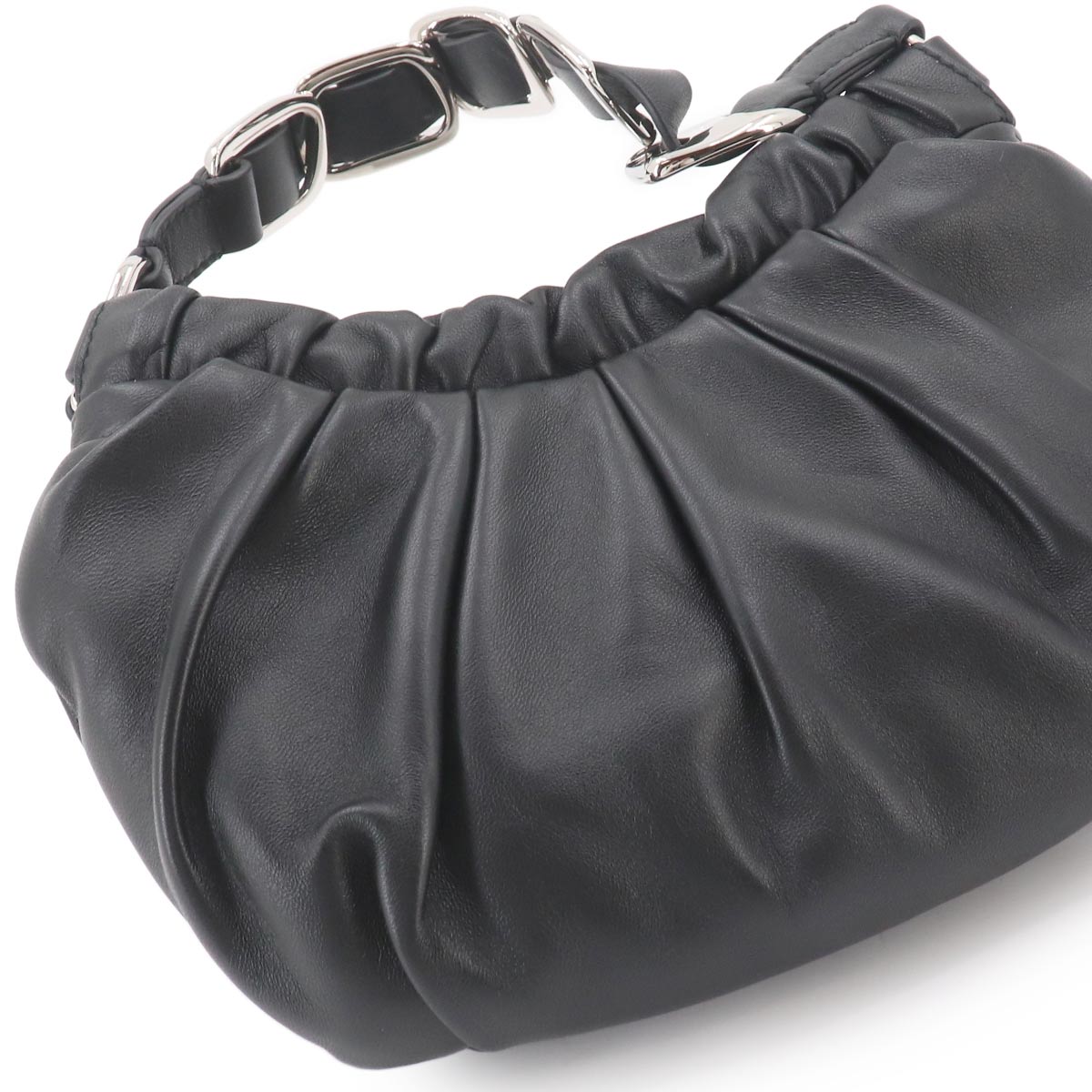 Hug Mini Hand Bag Leather Black Purse