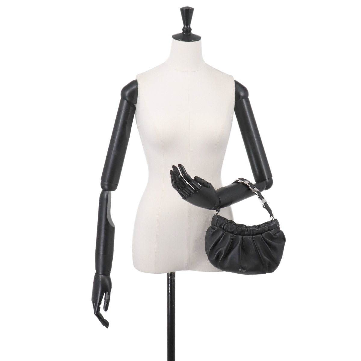 Hug Mini Hand Bag Leather Black Purse