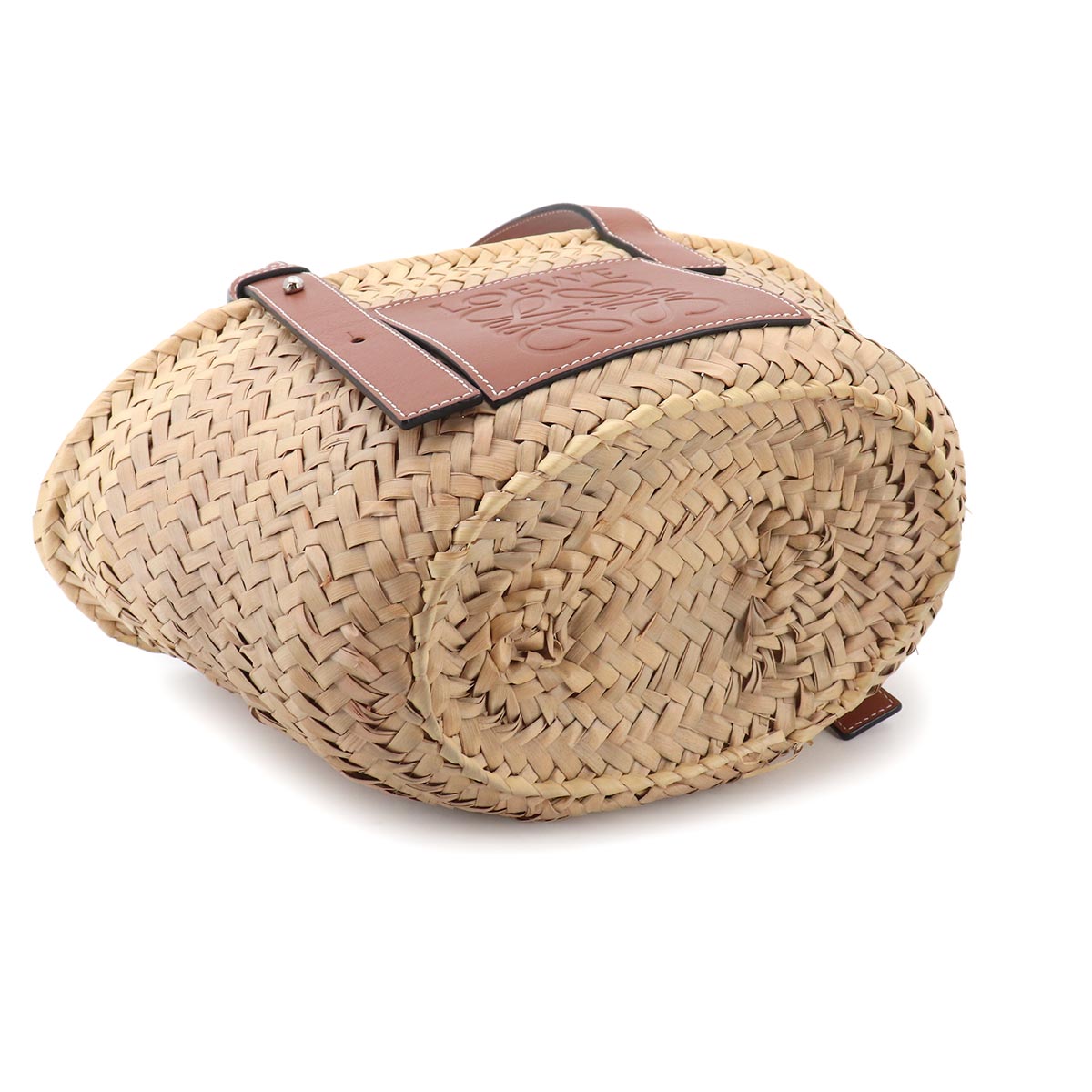 Basket Bag Small Raffia Leather Natural Tan Purse Brown