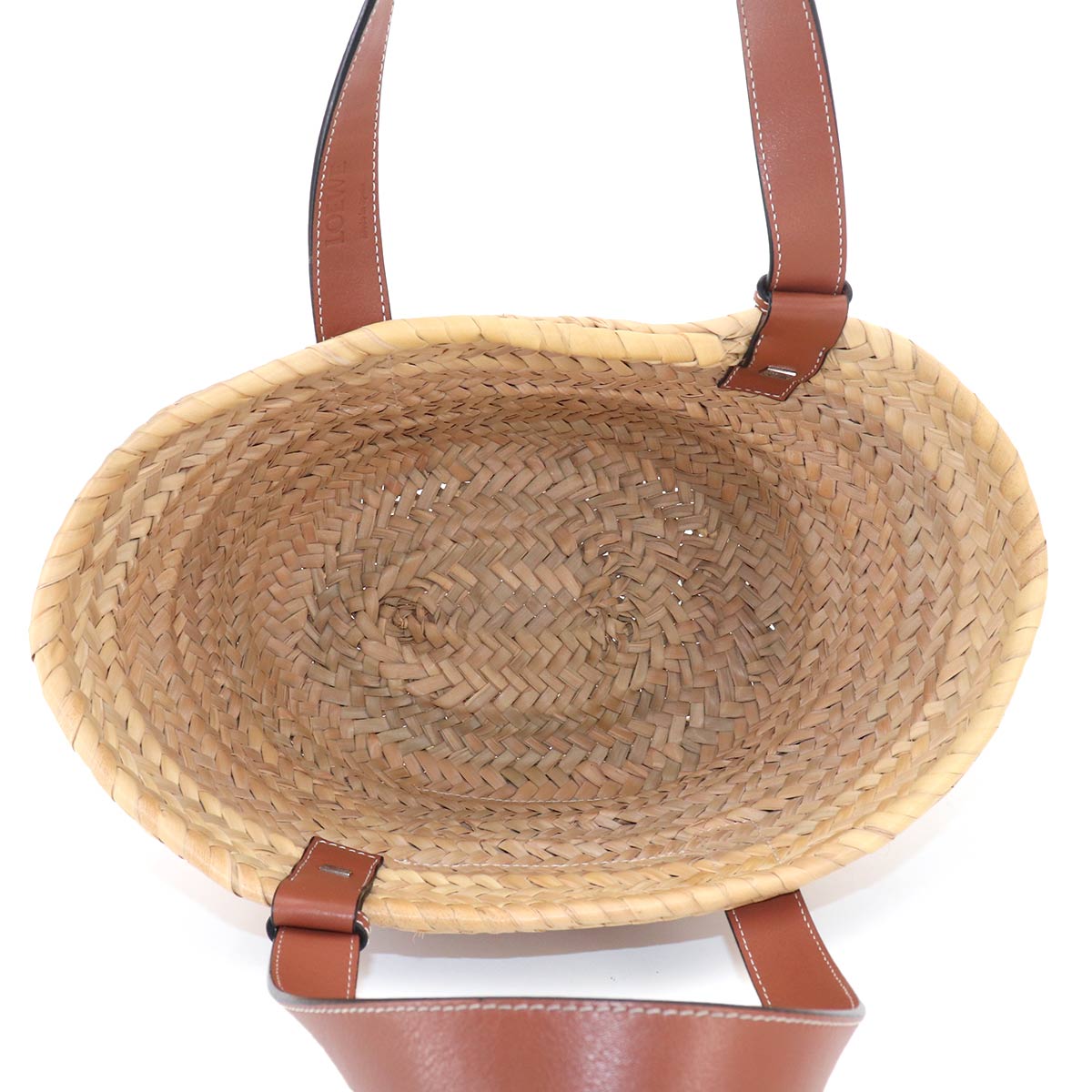 Basket Bag Small Raffia Leather Natural Tan Purse Brown