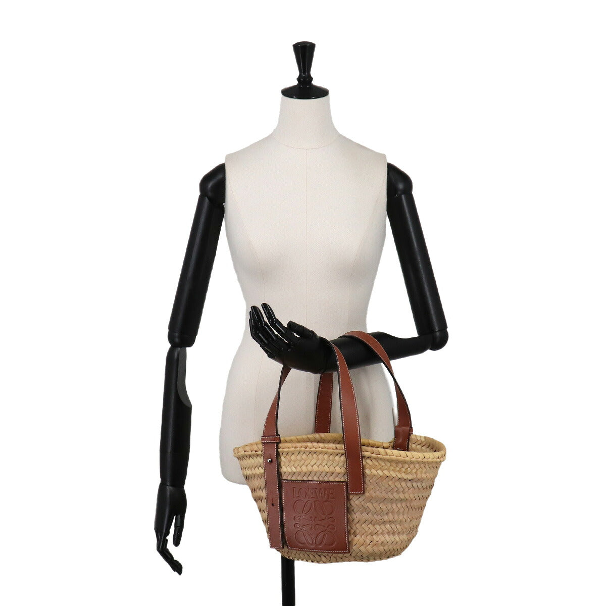 Basket Bag Small Raffia Leather Natural Tan Purse Brown