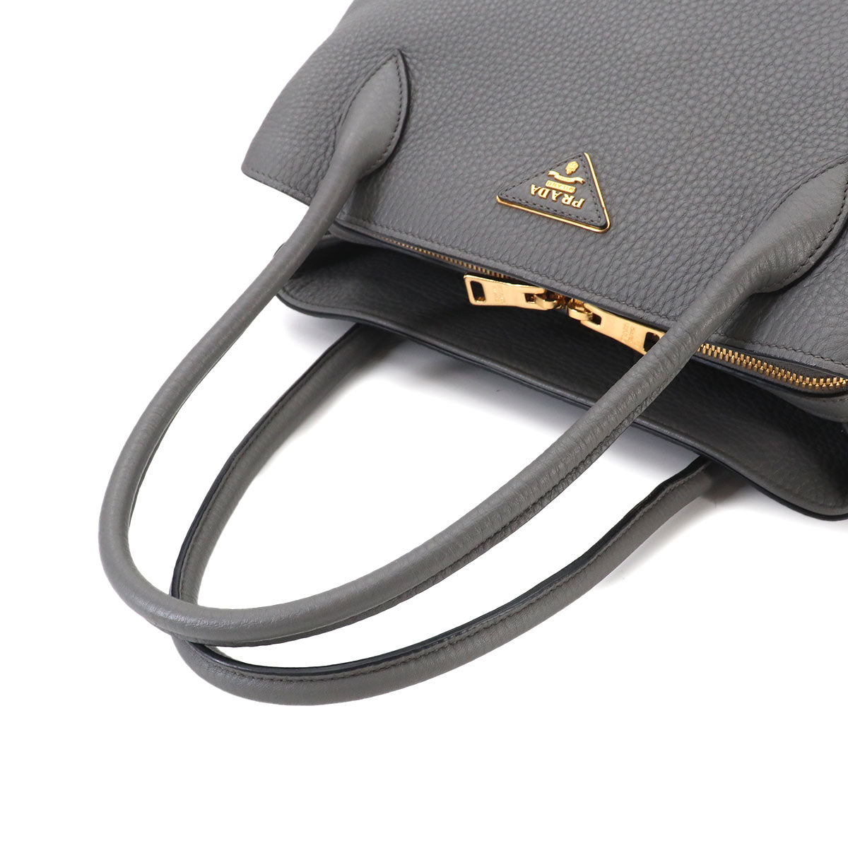 2way Hand Shoulder Bag Leather gray Purse
