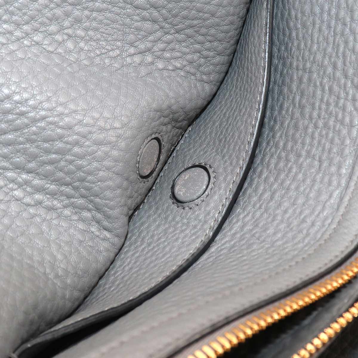 2way Hand Shoulder Bag Leather gray Purse