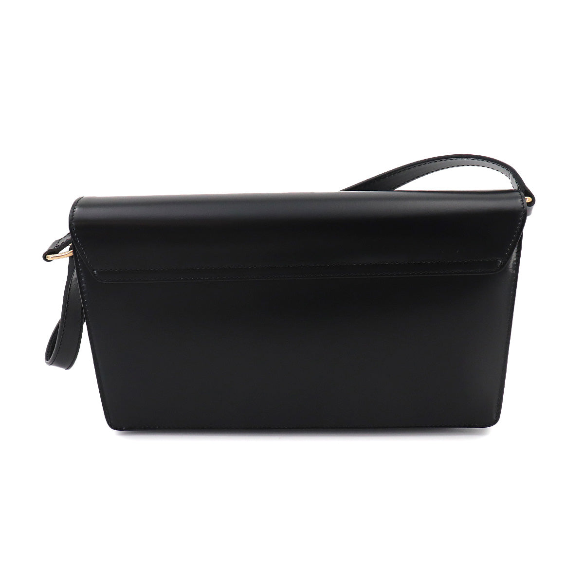 Triomphe Trapeze Shoulder Clutch Bag Leather Black 199283BF4