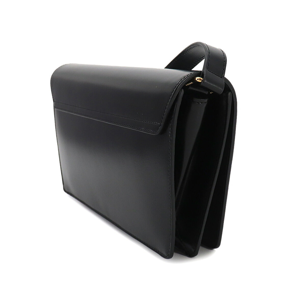 Triomphe Trapeze Shoulder Clutch Bag Leather Black 199283BF4