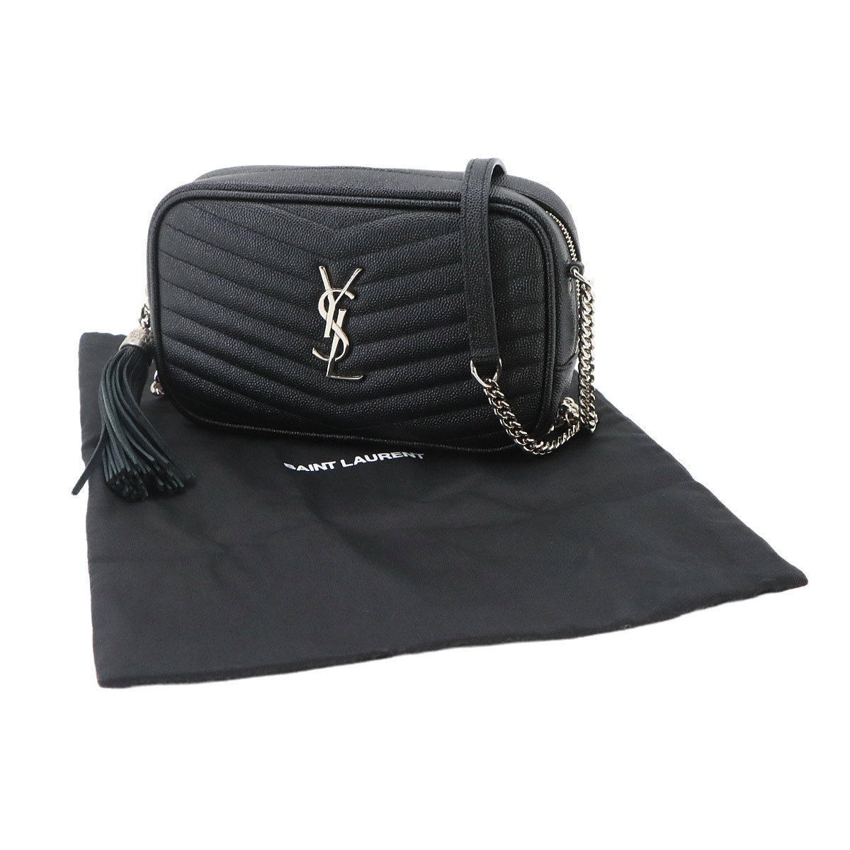 Lou Mini Chain Shoulder Bag Leather Black 612579