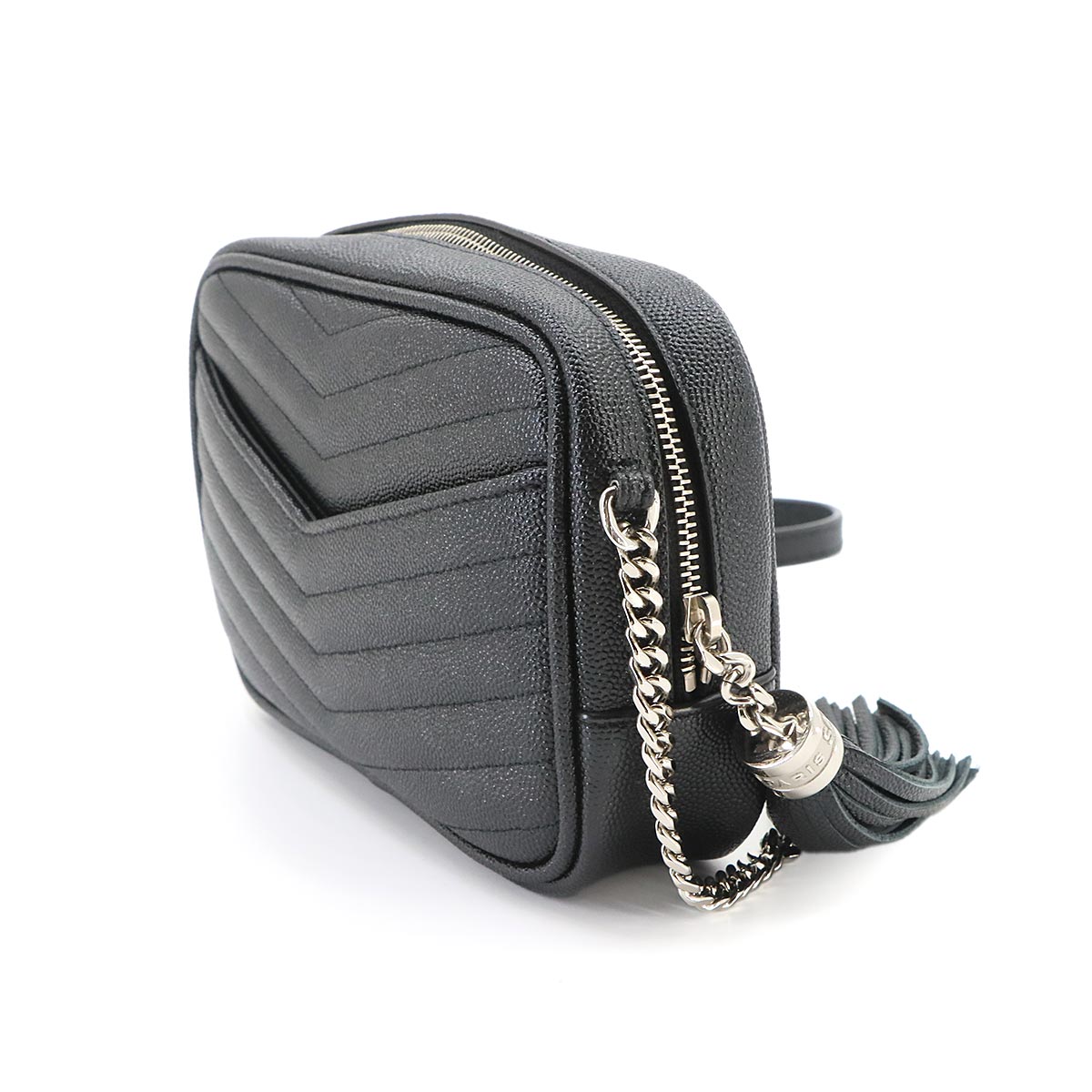 Lou Mini Chain Shoulder Bag Leather Black 612579