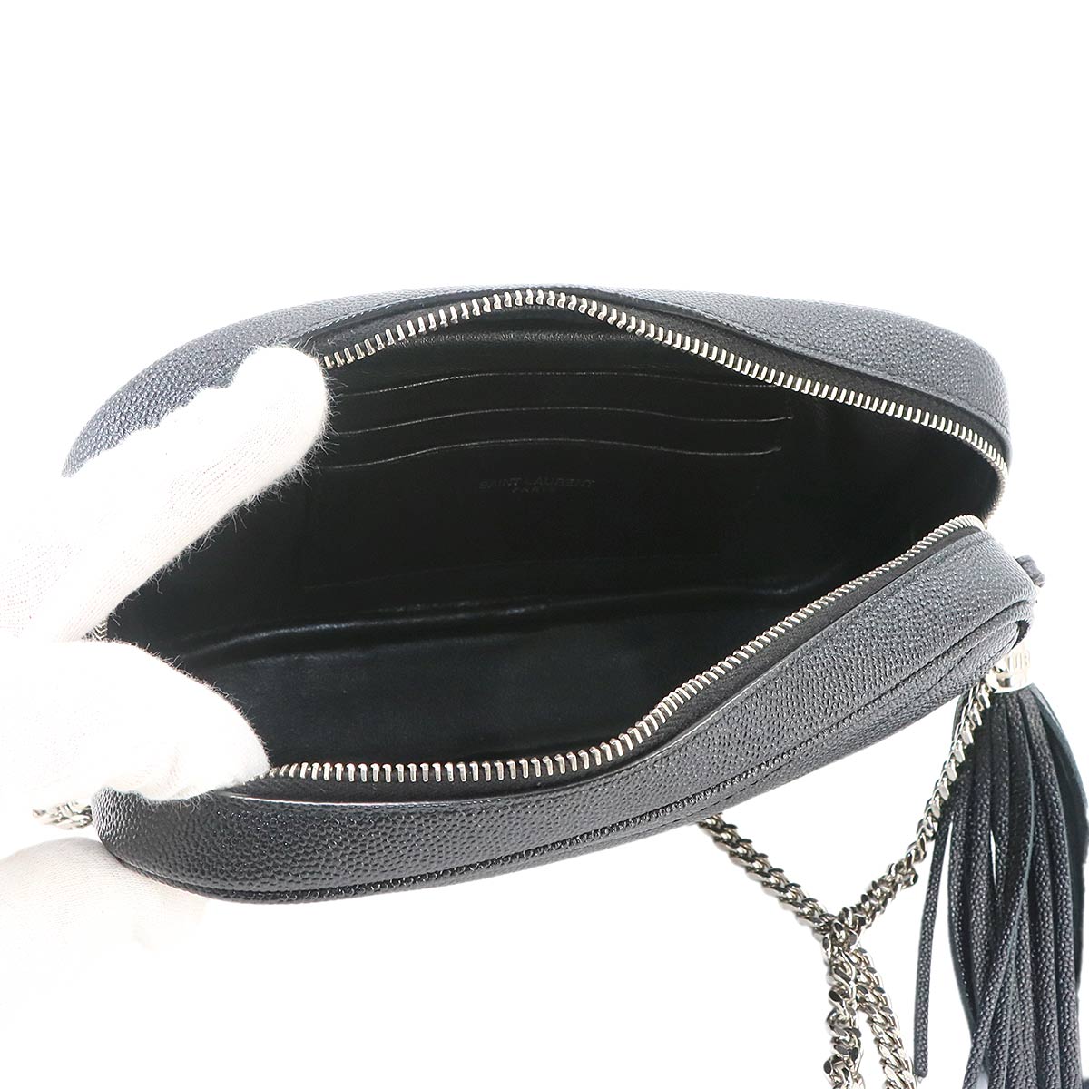 Lou Mini Chain Shoulder Bag Leather Black 612579