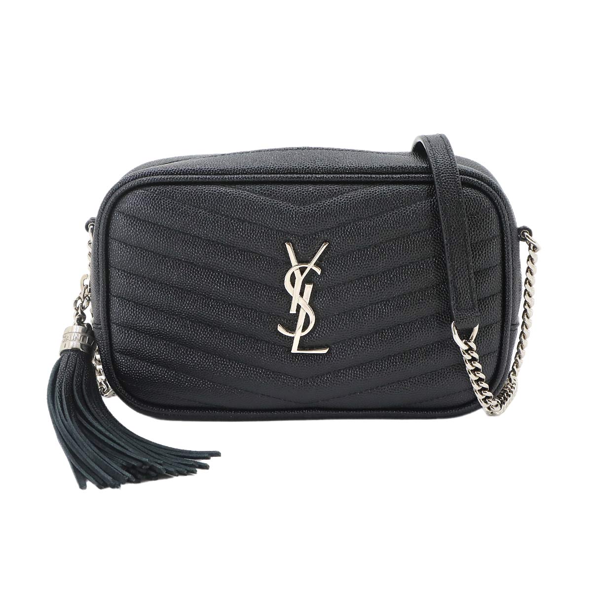 Lou Mini Chain Shoulder Bag Leather Black 612579