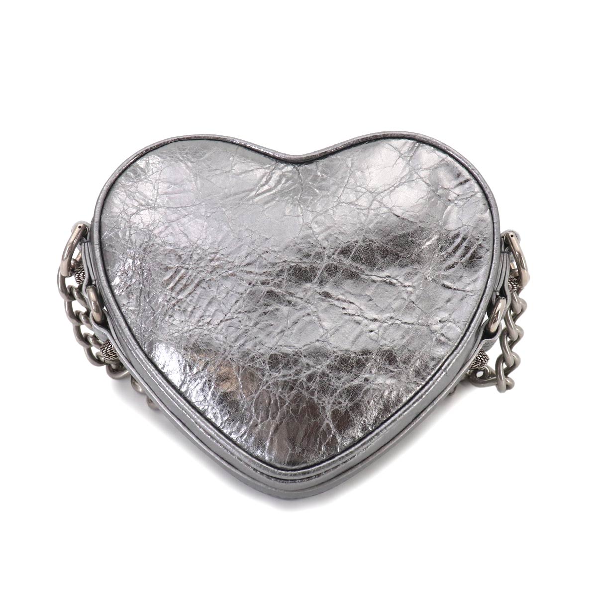 Le Cagole Heart Mini Shoulder Bag Metallic Silver 722781