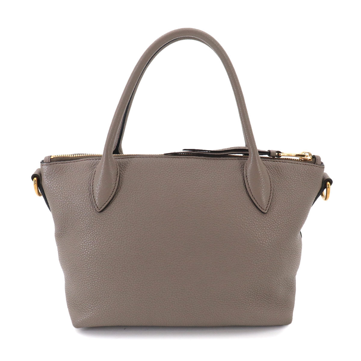 2way Hand Shoulder Bag Leather Gray 1BA111 Purse